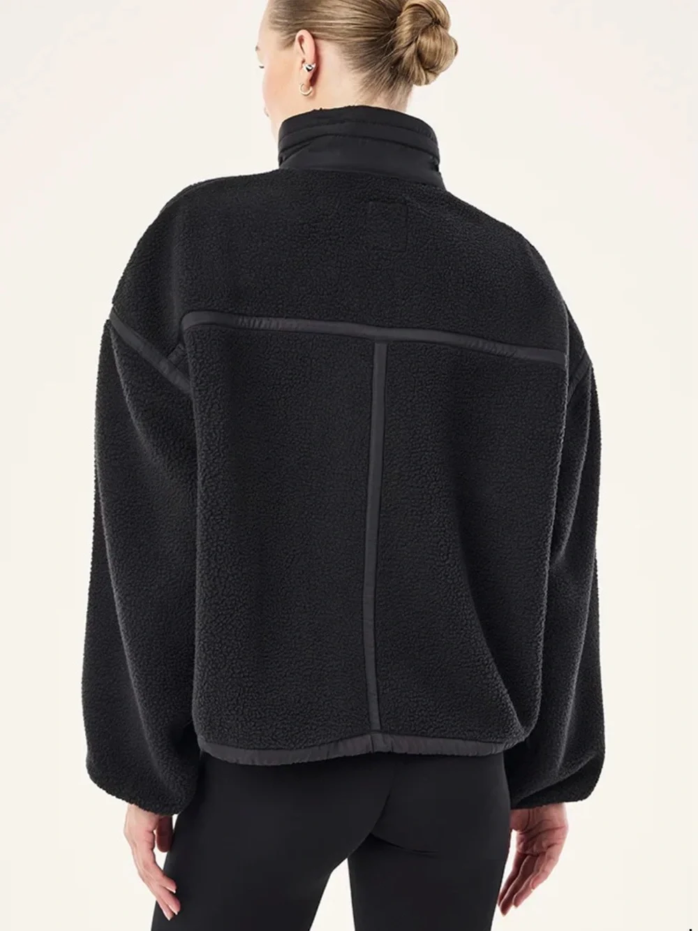 P.E Nation Lennon Sherpa Jacket In Black won’t leave up on posh long sz large - Picture 5 of 9